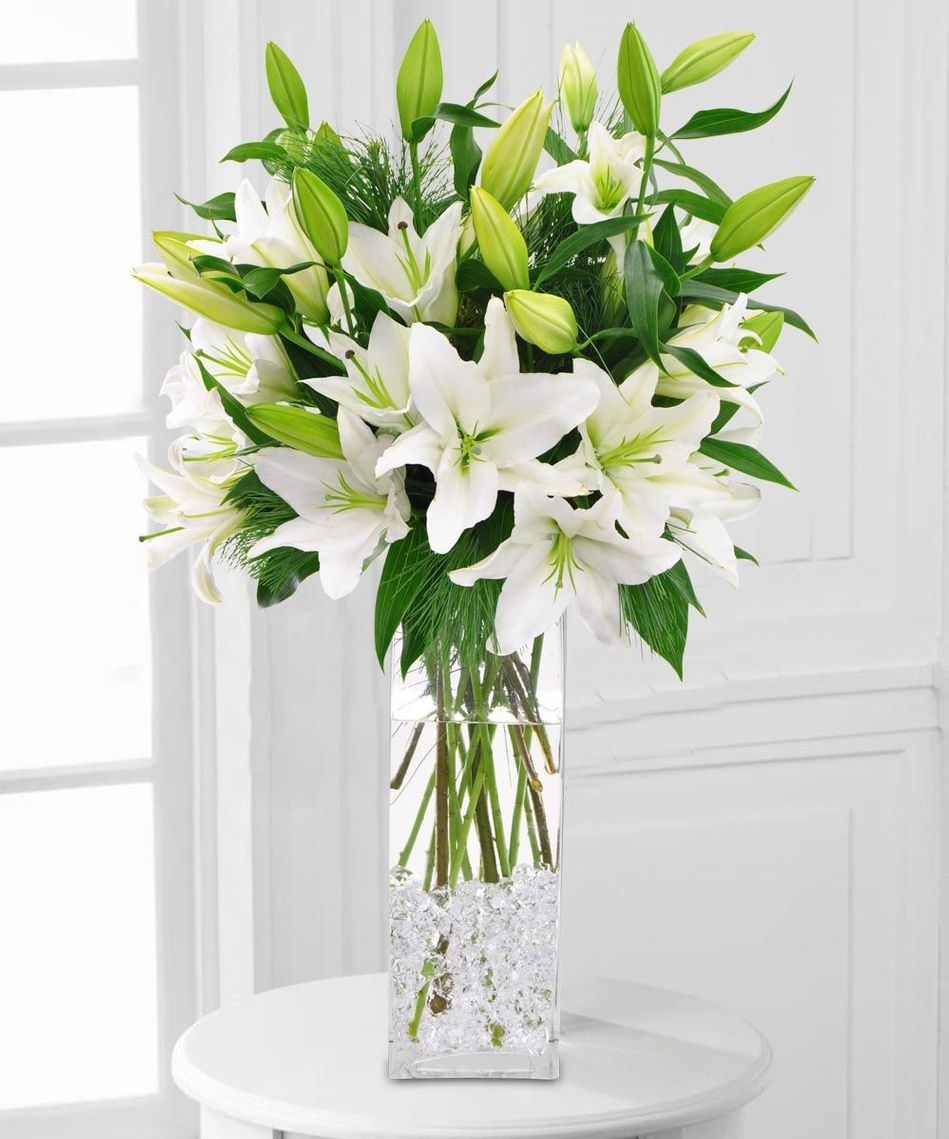 Elegant White Lilies Bouquet